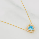 Set Cadena Veneciana + Dije Corazón Moisanitas 1.02 qts / 2.55g / 50cm Oro Amarillo 18K