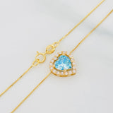 Set Cadena Veneciana + Dije Corazón Moisanitas 1.02 Qts / 2.6g / 50cm Oro Amarillo 18K