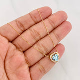Set Cadena Veneciana + Dije Corazón Moisanitas 1.02 Qts / 2.6g / 50cm Oro Amarillo 18K