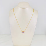 Set Cadena Veneciana + Dije Corazón Moisanitas 1.02 Qts / 2.45g / 40cm Oro Amarillo 18K