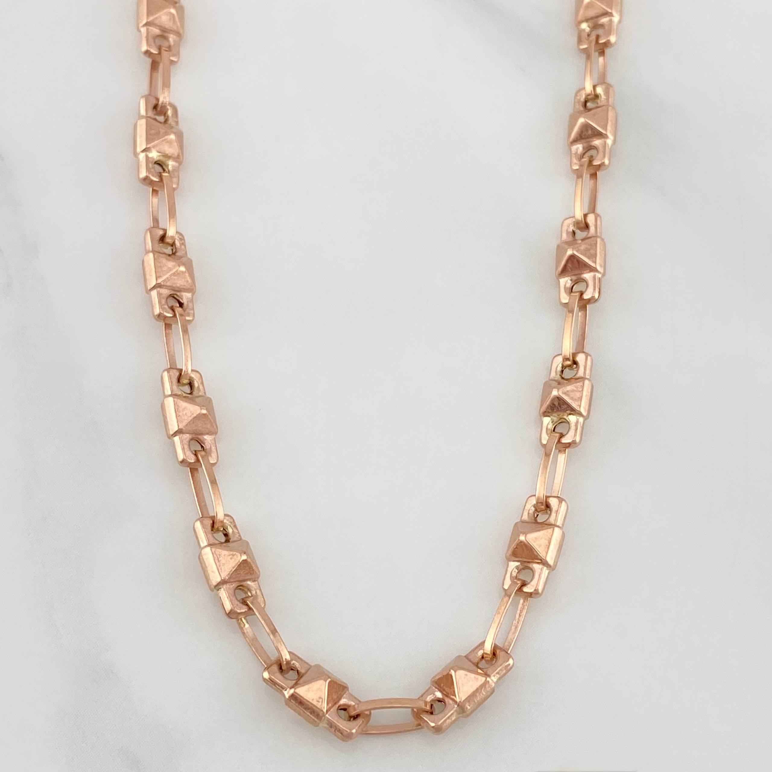 Cadena Rustica 9.4 g / 51 cm / 4 mm Oro Rosa 18K