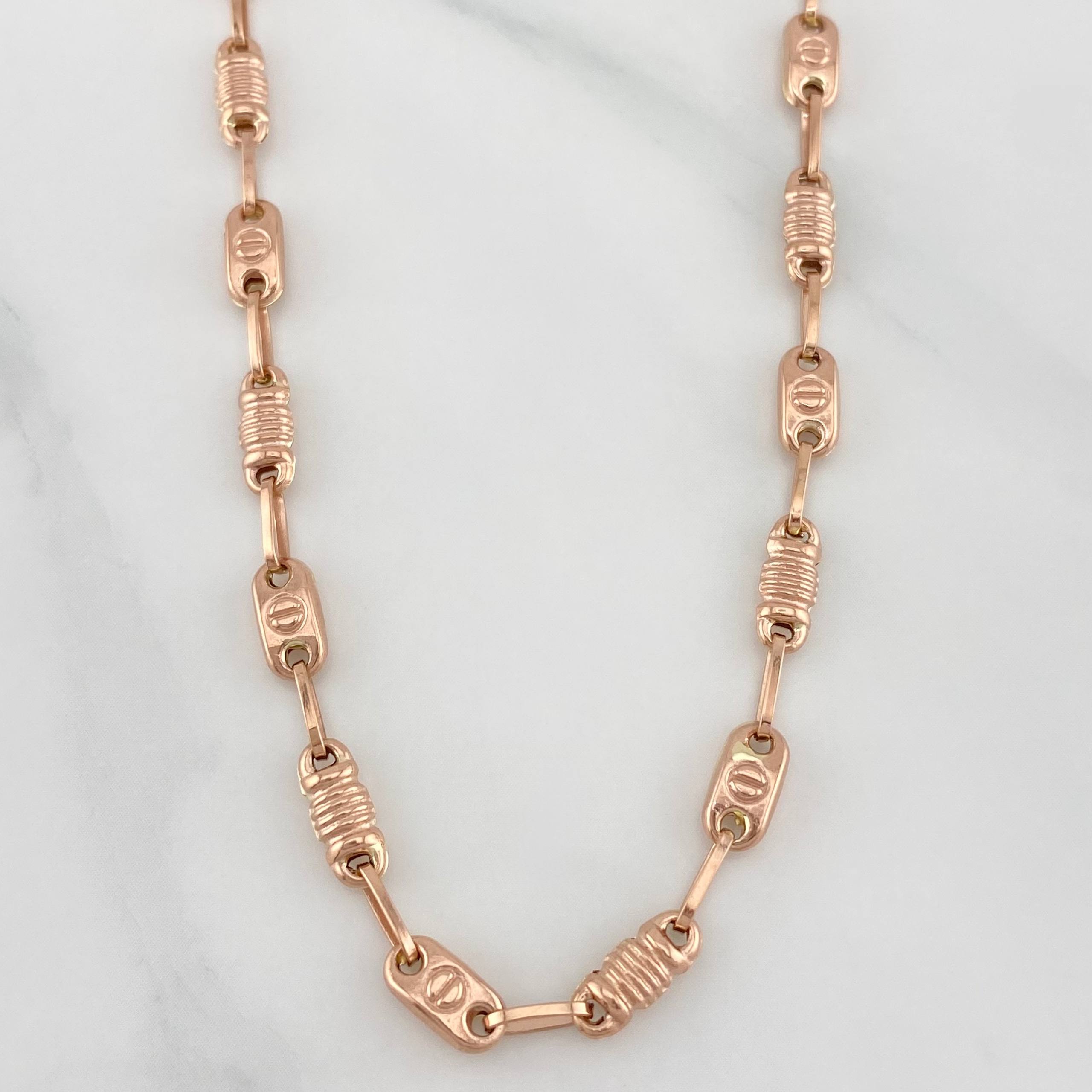 Cadena Rustica Tornillo 8.7 g / 51.5 cm / 3.95 mm Oro Rosa 18K