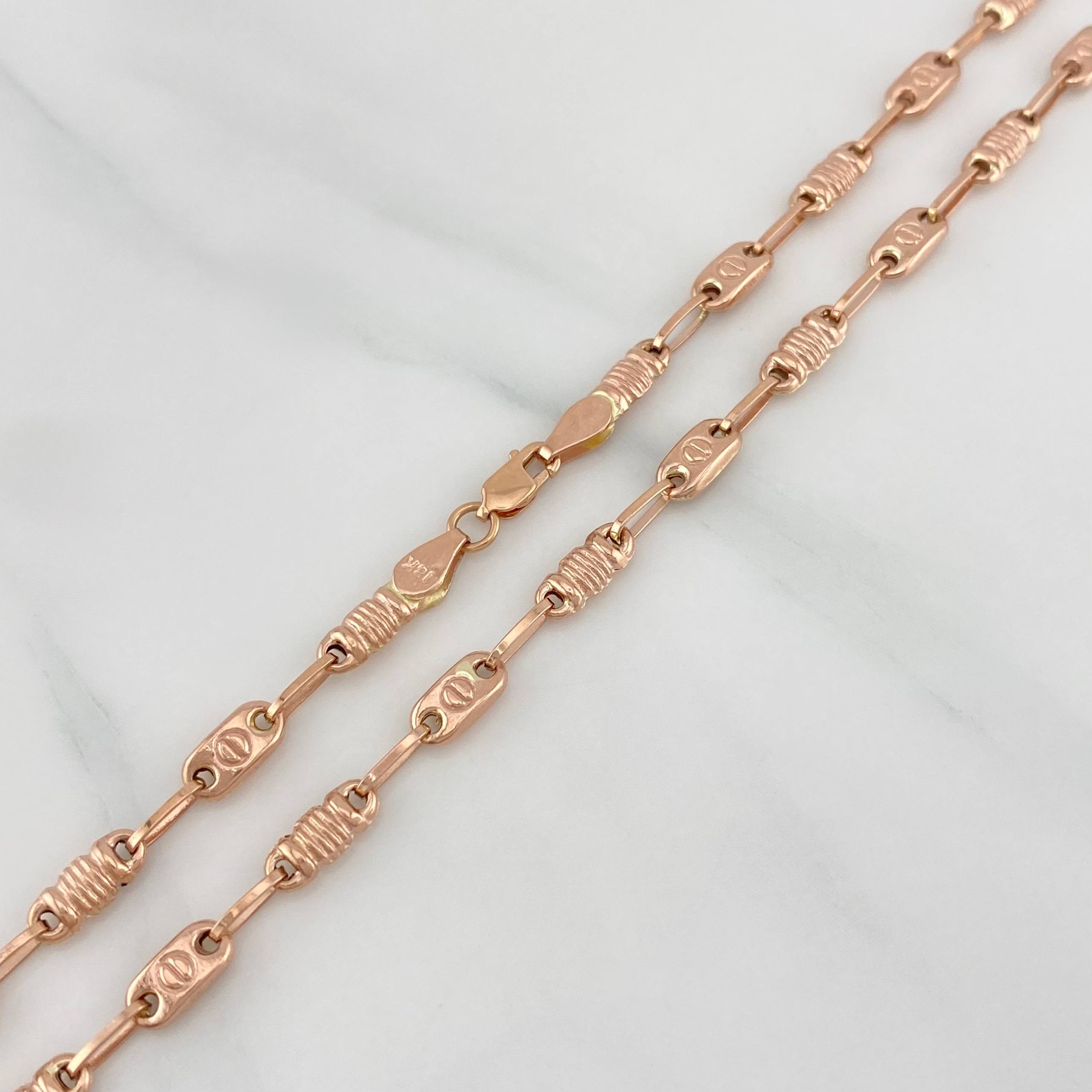 Cadena Rustica Tornillo 8.7 g / 51.5 cm / 3.95 mm Oro Rosa 18K