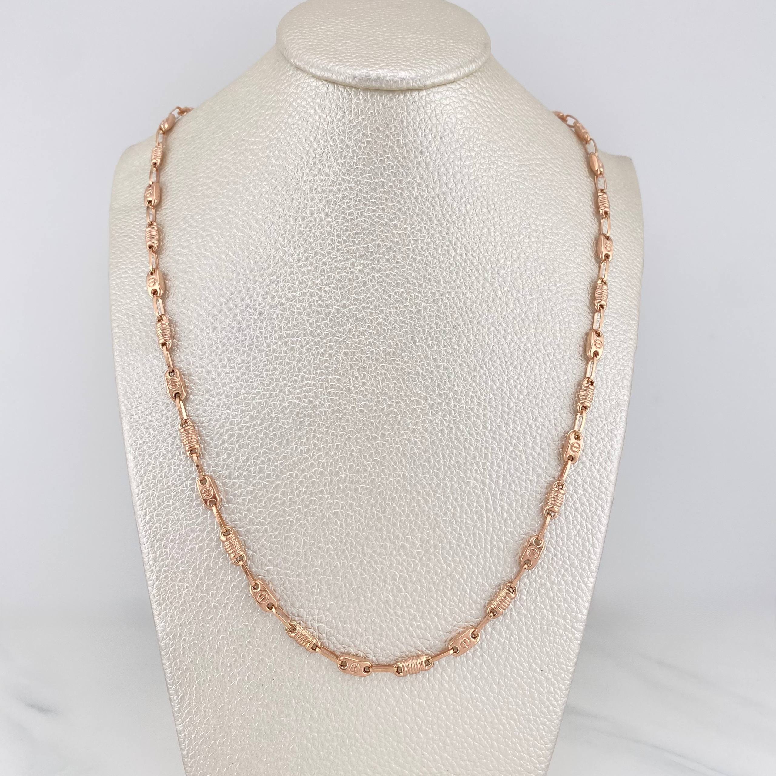 Cadena Rustica Tornillo 8.7 g / 51.5 cm / 3.95 mm Oro Rosa 18K
