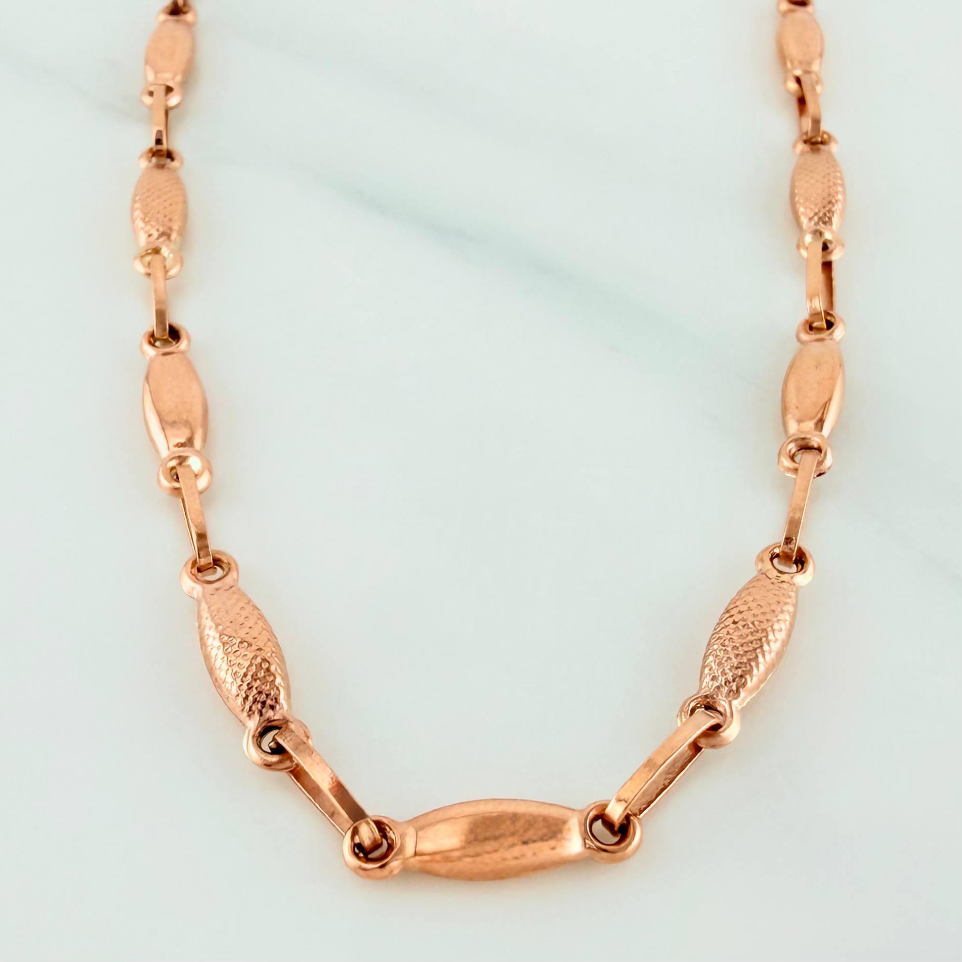 Cadena Rustica Eslabon 7.9 g / 52 cm / 3.25 mm Oro Rosa 18K