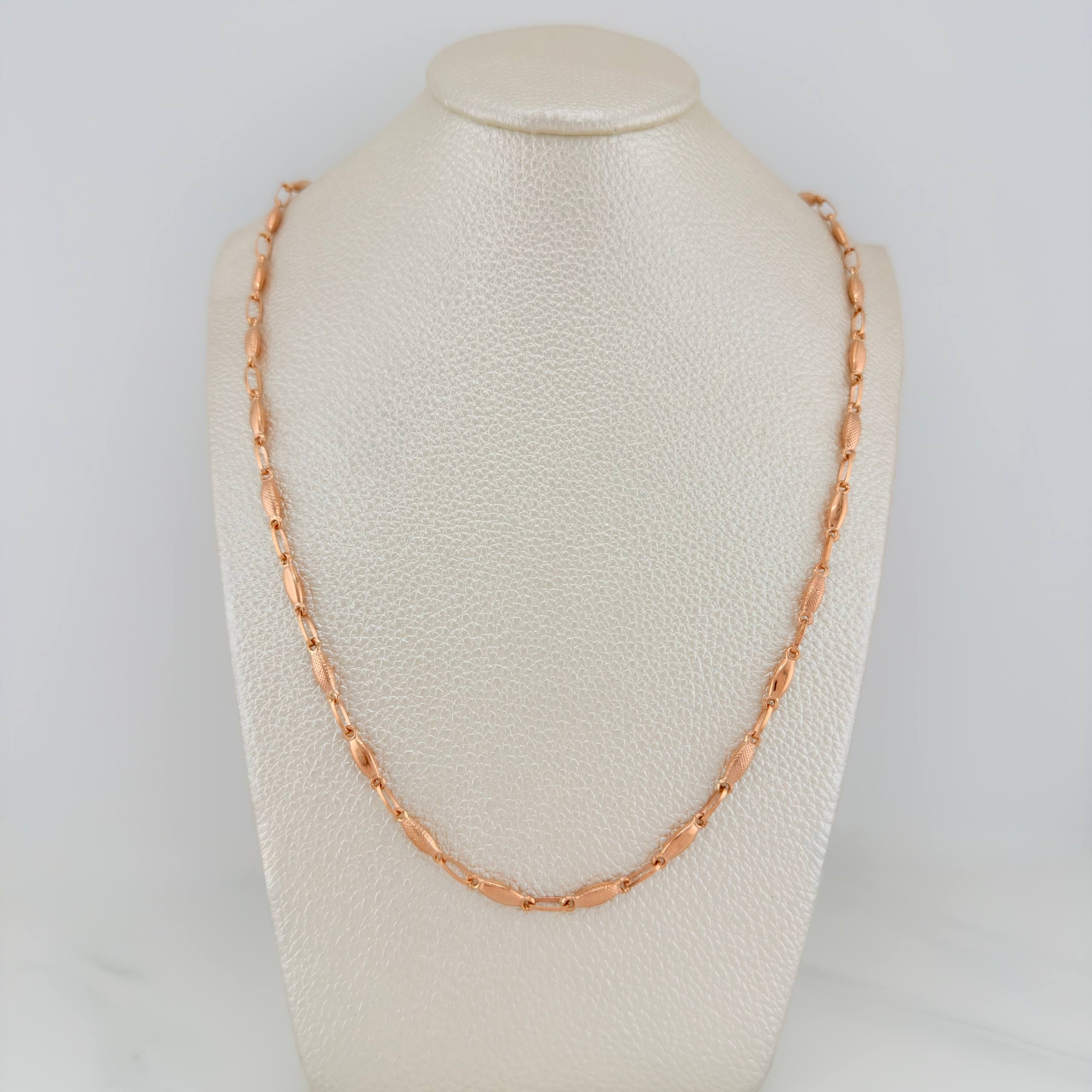 Cadena Rustica Eslabon 7.9 g / 52 cm / 3.25 mm Oro Rosa 18K