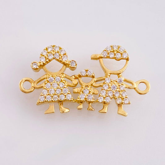 Herraje Familia Silueta 1.6gr / 1.2cm-2.3cm / Oro Amarillo 18K