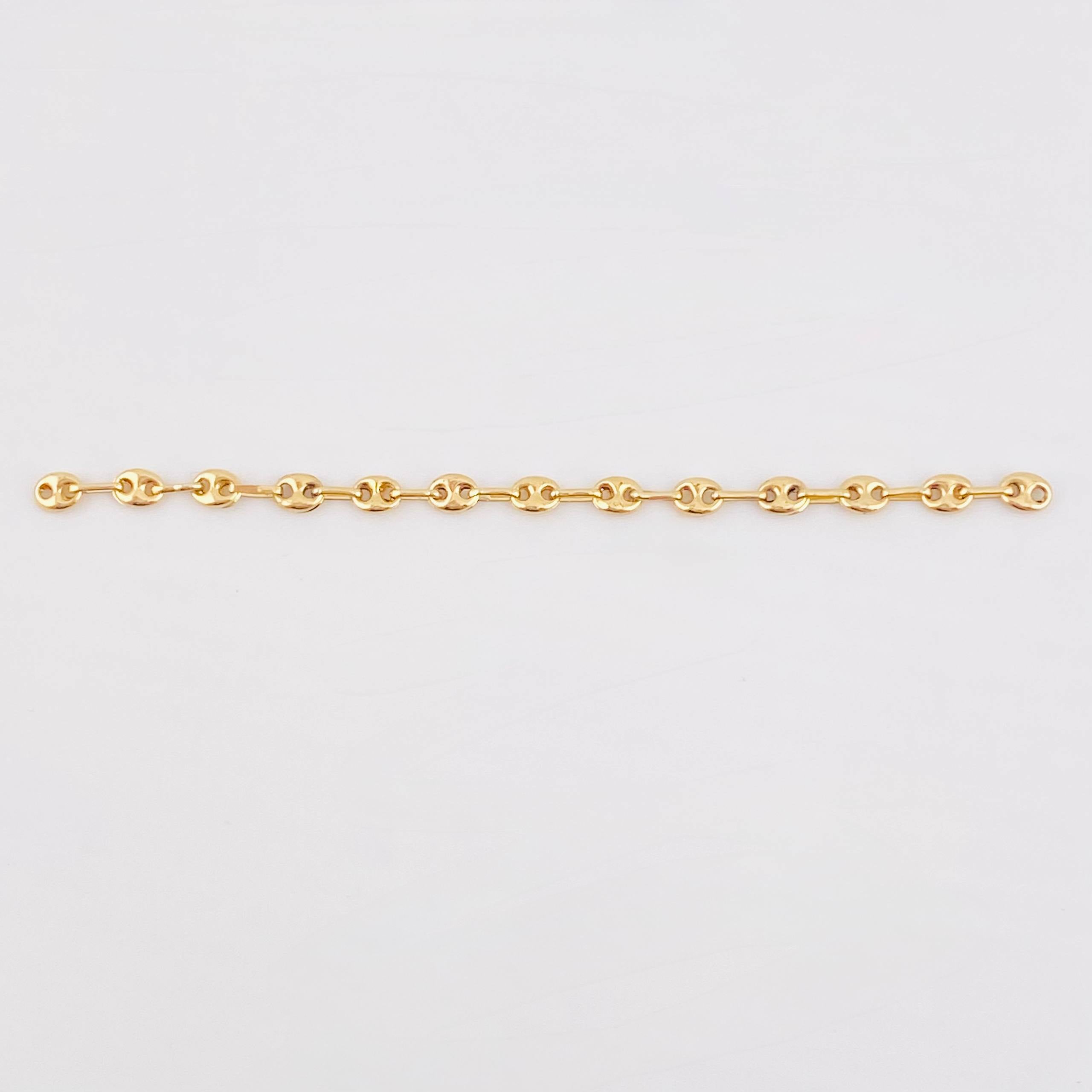Herraje Retazo GC 13 Eslabones 0.8gr / 8cm / 3.3mm Oro Amarillo 18K