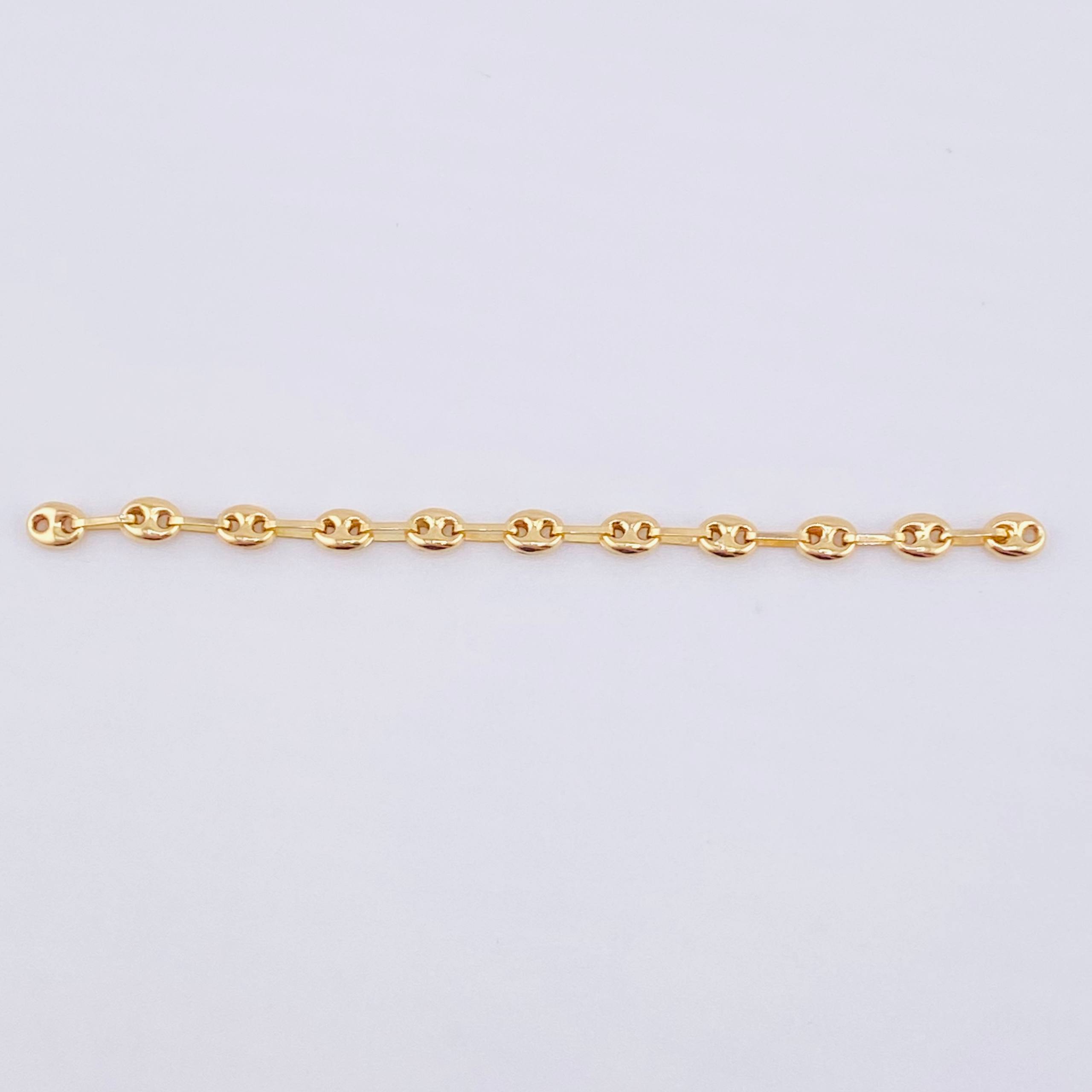 Herraje Retazo GC 11 Eslabones 0.7gr / 7cm / 3.3mm Oro Amarillo 18K