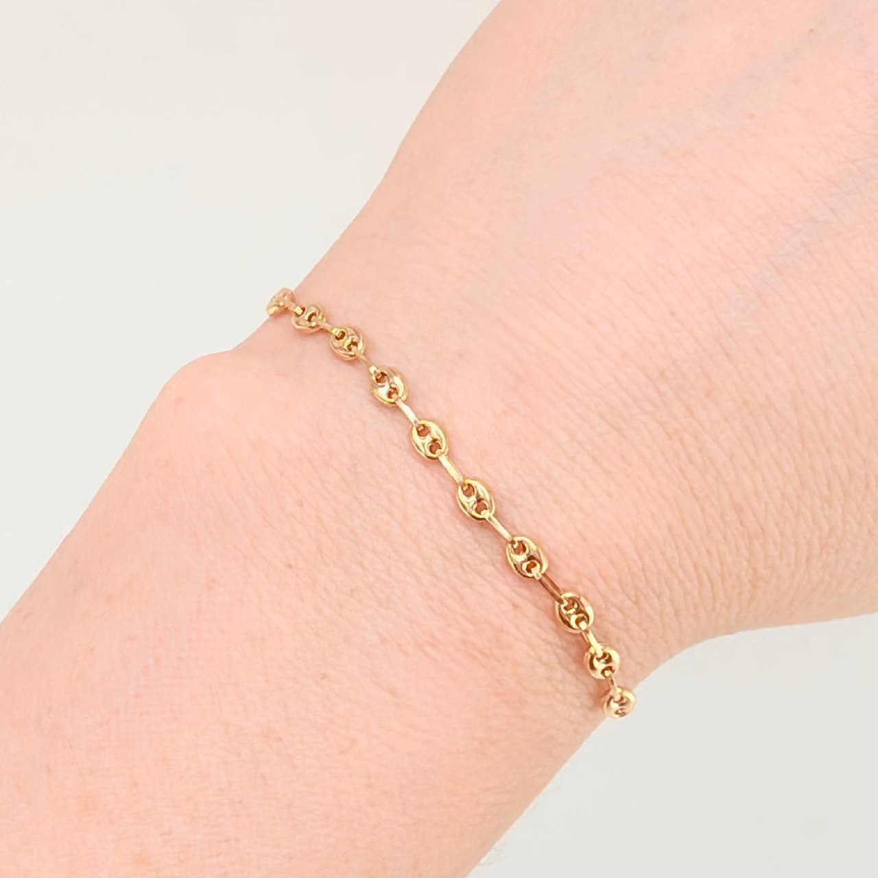 Herraje Retazo GC 11 Eslabones 0.7gr / 7cm / 3.3mm Oro Amarillo 18K