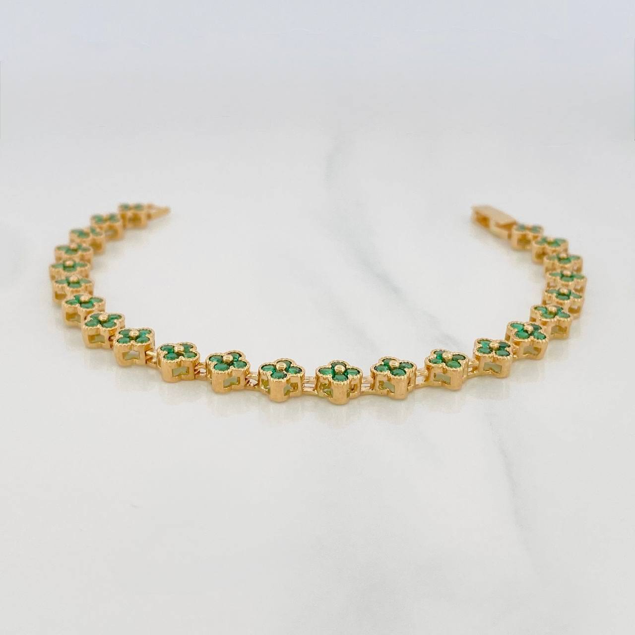 Pulso Flores 11g / 17cm / 6.1mm Oro Amarillo 18K
