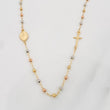 Cadena Denario Virgen Milagrosa Cruz 2.75g / 45cm / 2.2mm Tres Oros 18K