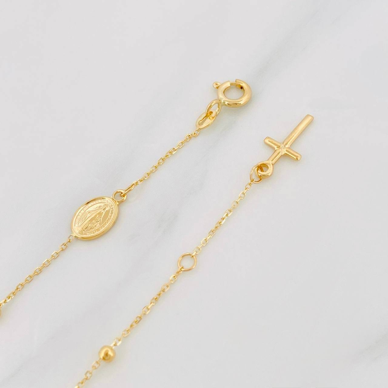 Pulso Denario Virgen Milagrosa 1.75g / 16cm / 2mm Oro Amarillo 18K