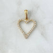 Dije Silueta Corazón 2.2gr / 3cm / Circones Blancos Oro Amarillo 18K