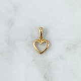 Dije Silueta Corazón 0.65gr / 1.5cm / Liso Oro Amarillo 18K