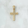 Dije Cruz Jesus 1gr / 2.5cm / Circones Blancos Oro Amarillo 18K