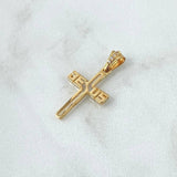 Dije Cruz Jesus 1gr / 2.5cm / Circones Blancos Oro Amarillo 18K