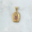 Dije Virgen Guadalupe 3gr / 2.8cm / Circones Blancos Azul Fucsia Oro Amarillo 18K