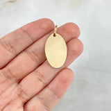 Dije Placa Ovalada 1.85gr / 3cm / 2.4mm*1.5mm Oro Amarillo