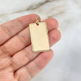 Dije Placa Rectangular 2.85gr / 3.3cm / 2.8mm*1.6mm Oro Amarillo