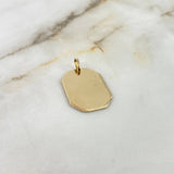 Dije Placa Octagonal 3.2gr / 3.4cm / 2.8mm*2mm Bordes Diamantados Oro Amarillo