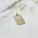 Dije Placa Rectangular 2.8gr / 3.4cm / 2.8mm*1.6mm Bordes Curvos Oro Amarillo