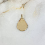 Dije Placa Gota 1.8gr / 2.8cm / 2.2mm*1.8mm Bordes Diamantados Oro Amarillo