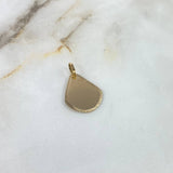 Dije Placa Gota 1.8gr / 2.8cm / 2.2mm*1.8mm Bordes Diamantados Oro Amarillo