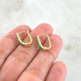 Candongas Curvas Perpendiculares Esmeraldas 56pts 2.9gr / 1.5cm / Oro 18K ©