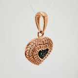 Dije Corazon 3.4gr / 2.5cm / Dos Oros Negro Rosa 18K %