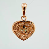Dije Corazon 3.4gr / 2.5cm / Dos Oros Negro Rosa 18K %