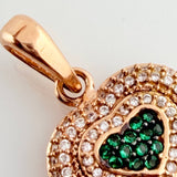 Dije Corazon 3.4gr / 2.5cm / Dos Oros Negro Rosa 18K %