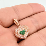 Dije Corazon 3.4gr / 2.5cm / Dos Oros Negro Rosa 18K %