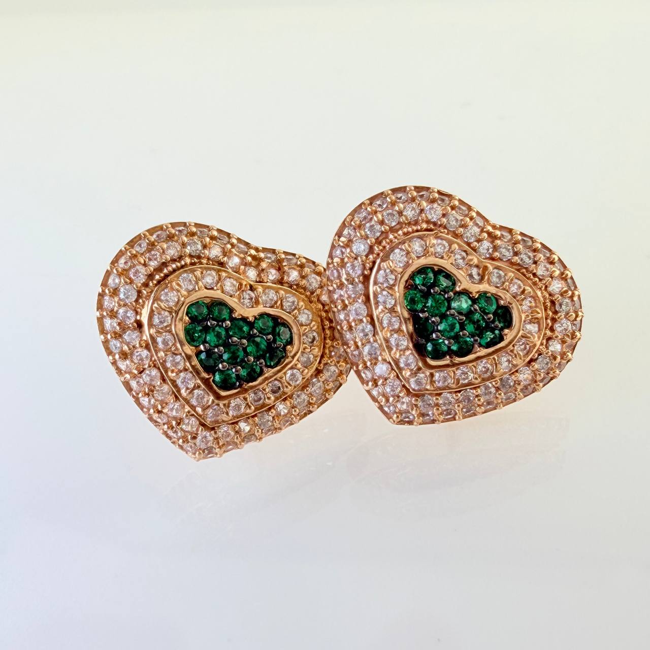 Topos Corazon 4.45gr / 13.65mm Dos Oros Negro Rosa 18K %