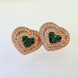 Topos Corazon 4.45gr / 13.65mm Dos Oros Negro Rosa 18K %