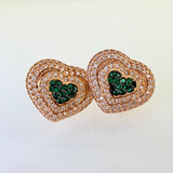 Topos Corazon 4.45gr / 13.65mm Dos Oros Negro Rosa 18K %