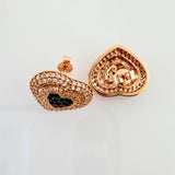 Topos Corazon 4.45gr / 13.65mm Dos Oros Negro Rosa 18K %