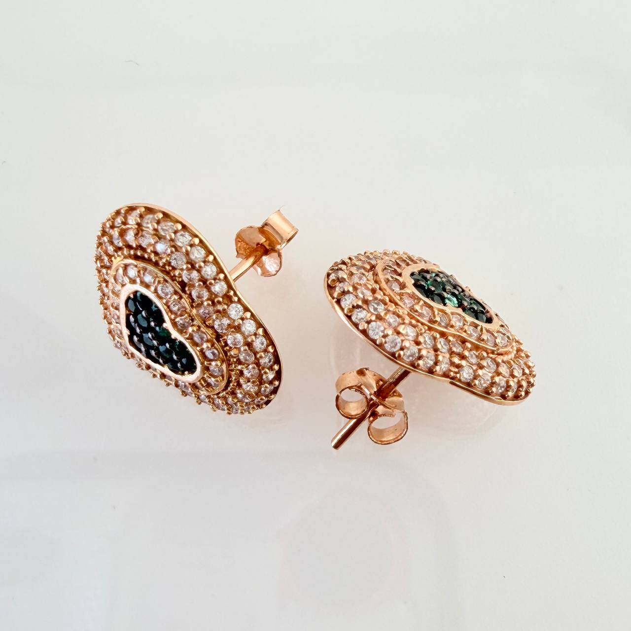 Topos Corazon 4.45gr / 13.65mm Dos Oros Negro Rosa 18K %
