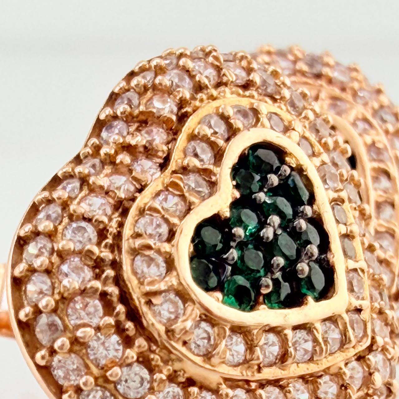 Topos Corazon 4.45gr / 13.65mm Dos Oros Negro Rosa 18K %