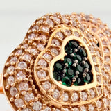 Topos Corazon 4.45gr / 13.65mm Dos Oros Negro Rosa 18K %