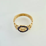 Anillo Correa Corona 2.4gr / T5 1/2 / Dos Oros Negro Amarillo 18K %