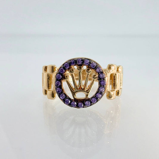 Anillo Correa Corona 2.4gr / T5 1/2 / Dos Oros Negro Amarillo 18K %