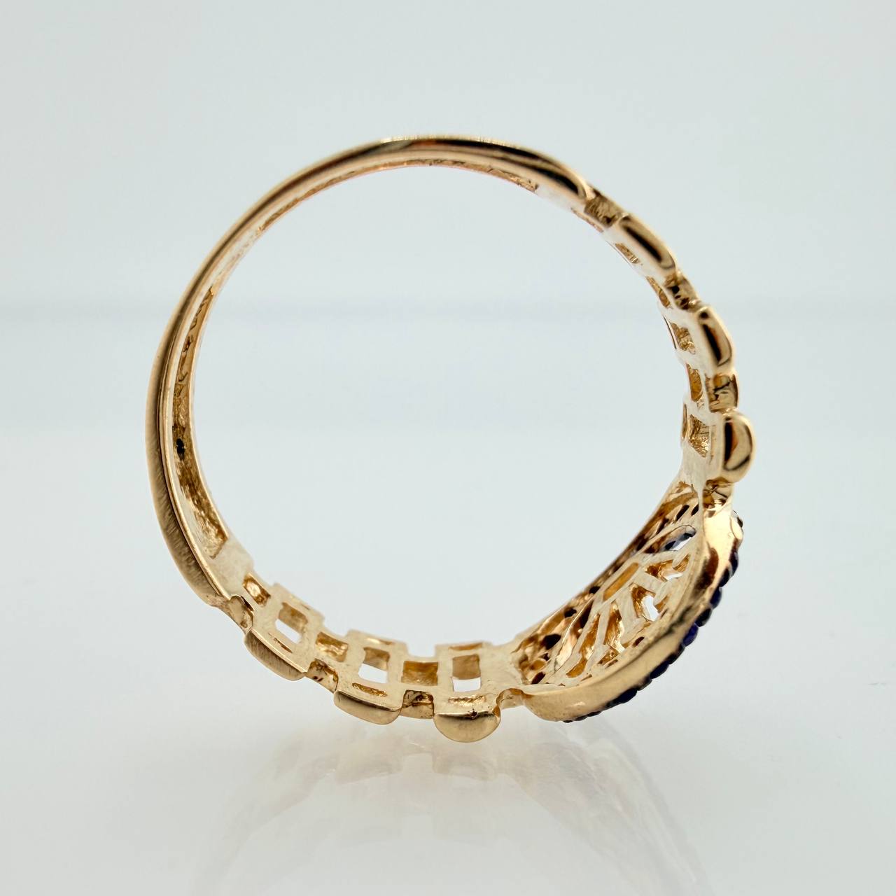 Anillo Correa Corona 2.4gr / T5 1/2 / Dos Oros Negro Amarillo 18K %