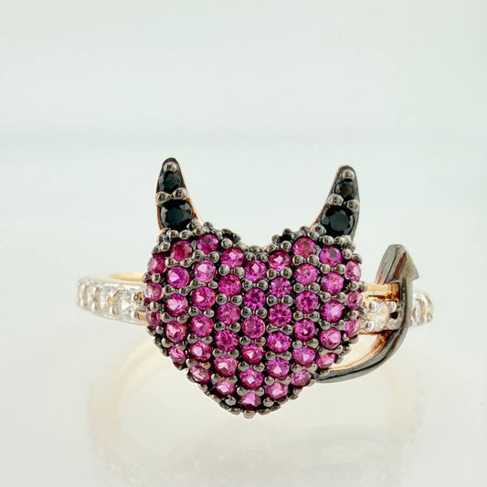 Anillo Corazon Devil 2.7gr / T6 3/4 / Tres Oros 18K %
