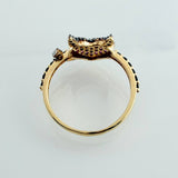 Anillo Corazon Devil 2.6gr / T7 1/4 /  Dos Oros Negro Amarillo  18K %