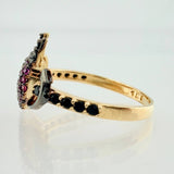Anillo Corazon Devil 2.6gr / T7 1/4 /  Dos Oros Negro Amarillo  18K %