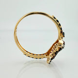 Anillo Corazon Devil 2.6gr / T7 1/4 /  Dos Oros Negro Amarillo  18K %