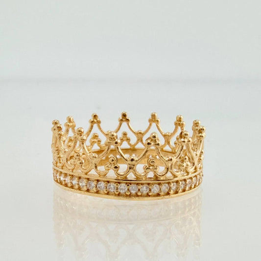 Anillo Argolla Corona 2.2gr / T5 1/2 / Oro Amarillo 18K %