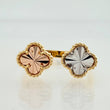 Anillo Doble Trebol 3gr / T5 1/2 / Tres Oros 18K