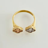 Anillo Doble Trebol 3gr / T5 1/2 / Tres Oros 18K